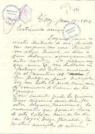 Carta de Gomet, Daniel B. | Biblioteca Virtual Miguel de Cervantes