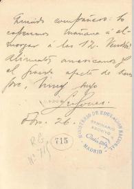 Carta de Lugones, Leopoldo | Biblioteca Virtual Miguel de Cervantes