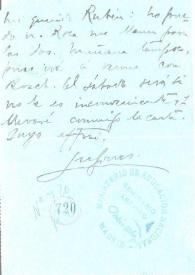 Carta de Lugones, Leopoldo | Biblioteca Virtual Miguel de Cervantes