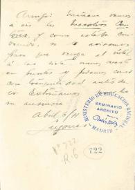 Carta de Lugones, Leopoldo | Biblioteca Virtual Miguel de Cervantes