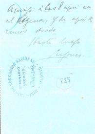 Carta de Lugones, Leopoldo | Biblioteca Virtual Miguel de Cervantes