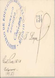 Carta de Lugones, Leopoldo | Biblioteca Virtual Miguel de Cervantes