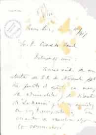 Carta manuscrita con membrete: "Luis Mitre" | Biblioteca Virtual Miguel de Cervantes