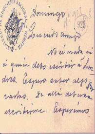 Tarjeta manuscrita con ex-libris del autor | Biblioteca Virtual Miguel de Cervantes