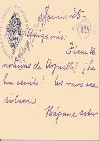 Tarjeta con escudo grabado del autor | Biblioteca Virtual Miguel de Cervantes