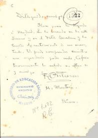 Carta de Contreras, Francisco | Biblioteca Virtual Miguel de Cervantes