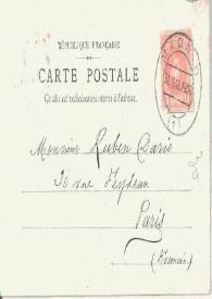 Tarjeta postal de BELTRÁN, F. a DARÍO, Rubén | Biblioteca Virtual Miguel de Cervantes