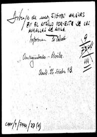 Sobre que contiene una nota y dibujos de signos árabes procedentes del ángulo nor-este de las murallas de Ávila. | Biblioteca Virtual Miguel de Cervantes