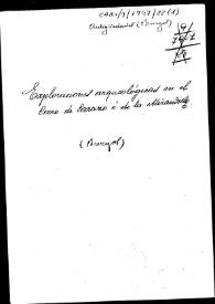 Carpetilla de expediente sobre las exploraciones arqueológicas efectuadas en el cerro Carazo o de la Mirandilla | Biblioteca Virtual Miguel de Cervantes
