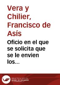 Oficio en el que se solicita que se le envien los números de octubre y noviembre del Boletín de la Real Academia de la Historia. | Biblioteca Virtual Miguel de Cervantes