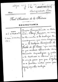 Carpetilla de expediente sobre las excavaciones de Pelayo Quintero en la necrópolis fenicia de la Punta de Vaca | Biblioteca Virtual Miguel de Cervantes