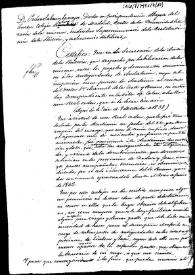 Borrador de certificado de la Real Orden por la que se encarga a Manuel de la Corte y Ruano la subinspección de las antigüedades de Andalucía y que en virtud de esta disposición ha remitido mensualmente a la Real Academia de las Historia parte de sus actividades por la que que no ha recibido, ni de este Cuerpo Literario ni del Gobierno, recompensa alguna pecuniaria | Biblioteca Virtual Miguel de Cervantes
