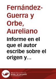 Informe en el que el autor escribe sobre el origen y evolución de la inscripción conmemorativa del liberto Lucio Emilio Recto que se encuentra en el Museo Arqueológico Nacional. También presenta una disertación sobre las ciudades de Asso y Argos. | Biblioteca Virtual Miguel de Cervantes