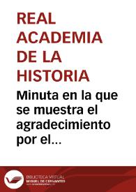 Minuta en la que se muestra el agradecimiento por el envío de un calco del miliario de época augustea. | Biblioteca Virtual Miguel de Cervantes