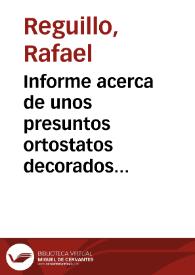 Informe acerca de unos presuntos ortostatos decorados descubiertos en Melón. | Biblioteca Virtual Miguel de Cervantes