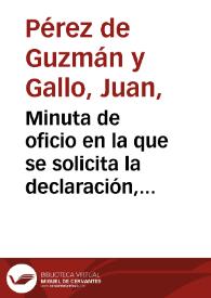 Minuta de oficio en la que se solicita la declaración, como Monumento Nacional, de la iglesia de la Vera Cruz de Segovia. | Biblioteca Virtual Miguel de Cervantes