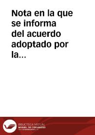 Nota en la que se informa del acuerdo adoptado por la Real Academia de la Historia para que se libren 10.000 reales a favor de Eduardo Saavedra. | Biblioteca Virtual Miguel de Cervantes