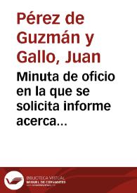 Minuta de oficio en la que se solicita informe acerca del derribo de la muralla medieval de Tarragona. | Biblioteca Virtual Miguel de Cervantes