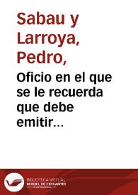 Oficio  en el que se le recuerda que debe emitir informe sobre las cuatro momias guanches del Barranco de Araya (Candelaria, Tenerife). | Biblioteca Virtual Miguel de Cervantes