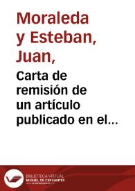 Carta de remisión de un artículo publicado en el Boletín Parroquial de Santa Leocadia acerca de diversos hallazgos en dicha iglesia. | Biblioteca Virtual Miguel de Cervantes