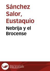 Nebrija y el Brocense / E. Sánchez Salor | Biblioteca Virtual Miguel de Cervantes