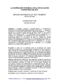 La inspiración española de la revolución piamontesa de 1821 = Spanish inspiration of 1821 Piedmont revolution / Gonzalo Butrón Prida | Biblioteca Virtual Miguel de Cervantes