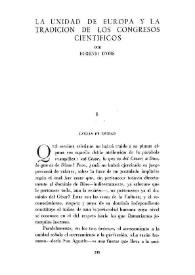 La unidad de Europa y la tradición de los Congresos científicos / por Eugenio d'Ors | Biblioteca Virtual Miguel de Cervantes
