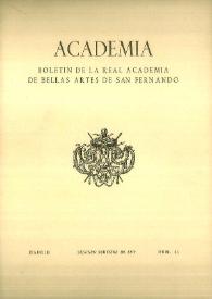 Academia : Boletín de la Real Academia de Bellas Artes de San Fernando. Segundo semestre 1970. Número 31. Preliminares e índice | Biblioteca Virtual Miguel de Cervantes