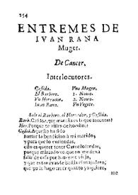 Entremes de Iuan Rana muger / De Cancer | Biblioteca Virtual Miguel de Cervantes