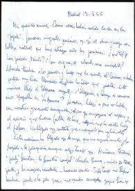Carta de Asunción Balaguer a Francisco Rabal. Madrid, 13 de agosto de 1966 | Biblioteca Virtual Miguel de Cervantes