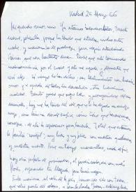 Carta de Asunción Balaguer a Francisco Rabal. Madrid, 25 de marzo de 1966 | Biblioteca Virtual Miguel de Cervantes