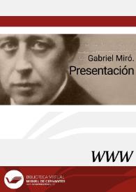 Gabriel Miró. Presentación | Biblioteca Virtual Miguel de Cervantes