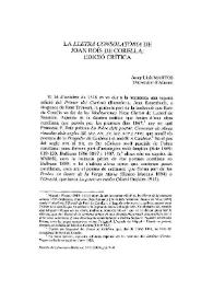 La "Lletra consolatòria" de Joan Roís de Corella: edició crítica / Josep Lluís Martos | Biblioteca Virtual Miguel de Cervantes