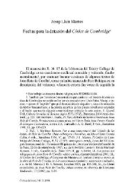 Fechas para la datación del Còdex de Cambridge / Josep Lluís Martos | Biblioteca Virtual Miguel de Cervantes