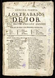 Comedia famosa. Los trabajos de Job / del doctor don Phelipe Godinez | Biblioteca Virtual Miguel de Cervantes