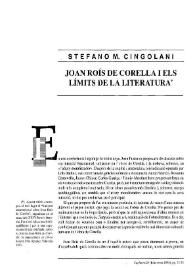 Joan Roís de Corella i els límits de la literatura / Stefano M. Cingolani | Biblioteca Virtual Miguel de Cervantes
