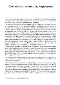 Encuentro, memoria y esperanza / Olegario González de Cardedal | Biblioteca Virtual Miguel de Cervantes