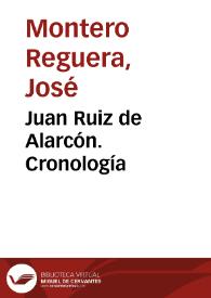 Juan Ruiz de Alarcón. Cronología / José Montero Reguera | Biblioteca Virtual Miguel de Cervantes