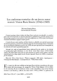 Las andanzas norteñas de un joven autor teatral  : Víctor Ruiz Iriarte / Víctor García Ruiz | Biblioteca Virtual Miguel de Cervantes