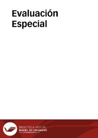 Evaluación Especial | Biblioteca Virtual Miguel de Cervantes
