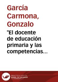 "El docente de educación primaria y las competencias profesionales" | Biblioteca Virtual Miguel de Cervantes