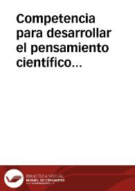 Competencia para desarrollar el pensamiento científico en el contexto de la lecto-escritura a través de recursos educativos abiertos. | Biblioteca Virtual Miguel de Cervantes