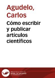 Cómo escribir y publicar artículos científicos | Biblioteca Virtual Miguel de Cervantes