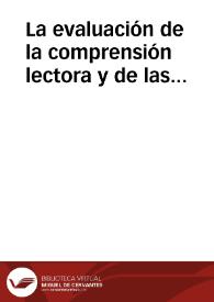 La evaluación de la comprensión lectora y de las matemáticas en contexto: implicaciones para la mejora de los procesos de enseñanza–aprendizaje | Biblioteca Virtual Miguel de Cervantes