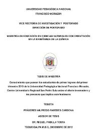 Conocimiento que poseen los estudiantes de primer ingreso del primer trimestre 2010 de la Universidad Pedagógica Nacional Francisco Morazán, Centro Universitario Regional San Pedro Sula sobre el efecto invernadero y los procesos que implica este fenómeno | Biblioteca Virtual Miguel de Cervantes