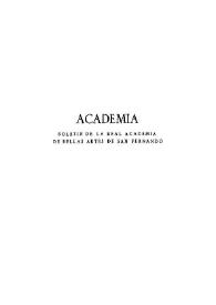 Academia  : Boletín de la Real Academia de Bellas Artes de San Fernando. Segundo semestre de 1973. Número 37. Preliminares e índice | Biblioteca Virtual Miguel de Cervantes
