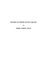 Recuerdo de Teodoro Miciano (1903-1974) / por Enrique Lafuente Ferrari | Biblioteca Virtual Miguel de Cervantes