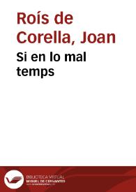 Si en lo mal temps / composició de Joan Roís de Corella musicada i cantada per Raimon | Biblioteca Virtual Miguel de Cervantes