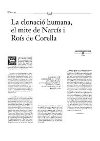 La clonació humana, el mite de Nacís i Roís de Corella / Emili Rodríguez-Bernabéu | Biblioteca Virtual Miguel de Cervantes