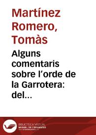 Alguns comentaris sobre l’orde de la Garrotera: del "Triümfo de les dones" al "Tirant lo Blanch" / Tomàs Martínez Romero | Biblioteca Virtual Miguel de Cervantes
